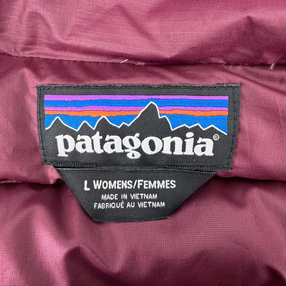 Patagonia Down Filled Puffy Vest Womens L Burgundy Excellent Quilted Ripstop - Picture 6 of 11
